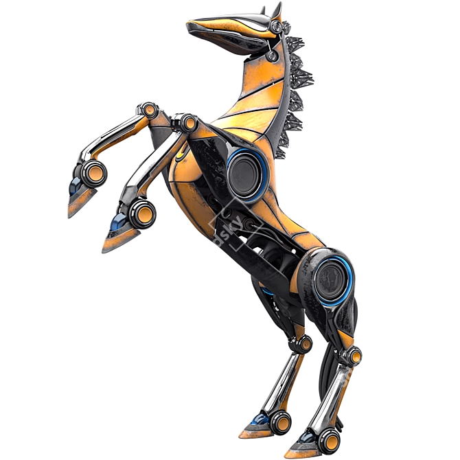 Robotic Horse Character with Animation 3D model image 1