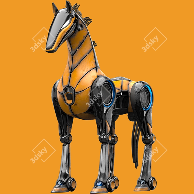 Robotic Horse Character with Animation 3D model image 3