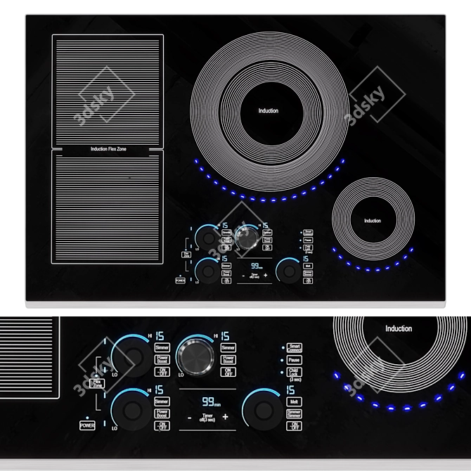 Smart Cooking Collection: Samsung Cooktops 3D model image 3