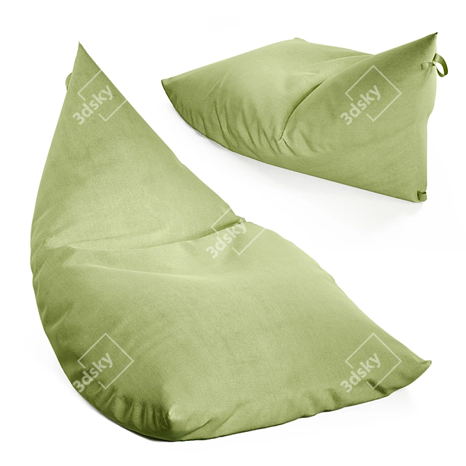 Velvety Triangle Bean Bag Chair 3D model image 5