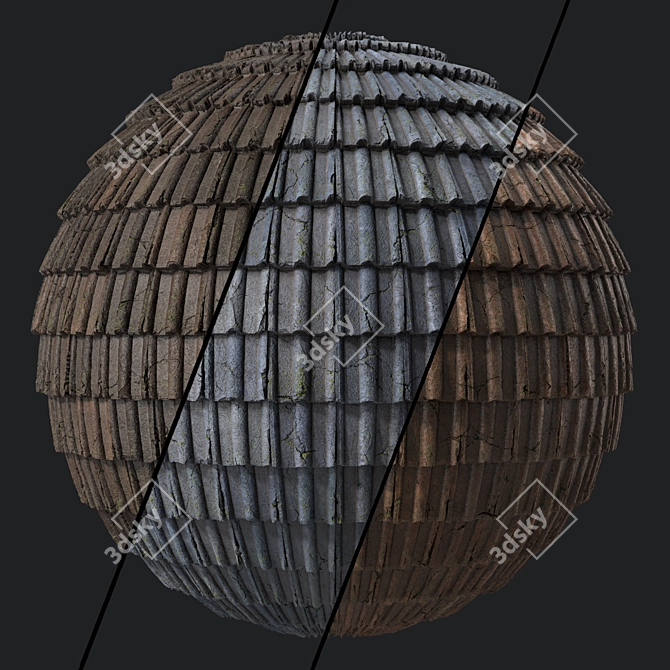 Concrete Roofing Material 4k Texture 3D model image 1