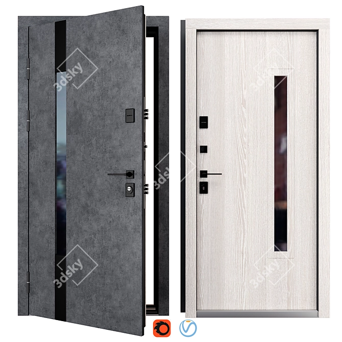 Bulat Metal Entry Door 705 3D model image 1