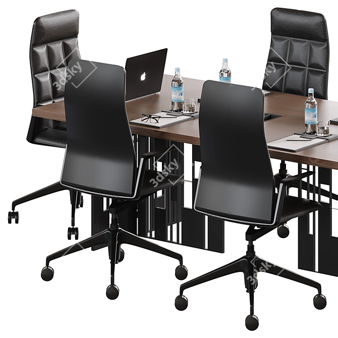 Contemporary Modular Meeting Table 3D model image 4