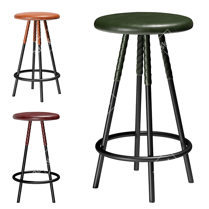 Contemporary Style Barstool by Bohlin 3D model image 1