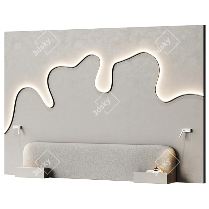 Luminous Ribbon Bedroom Wall Decor 3D model image 1