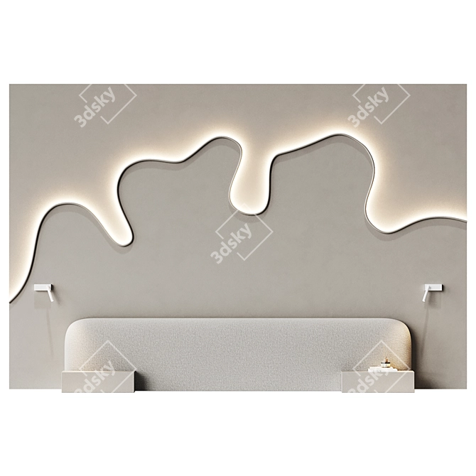 Luminous Ribbon Bedroom Wall Decor 3D model image 3