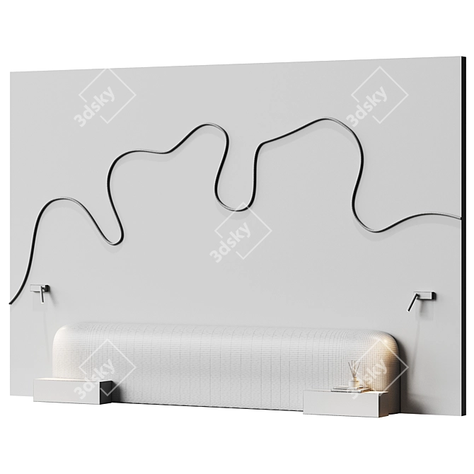 Luminous Ribbon Bedroom Wall Decor 3D model image 4