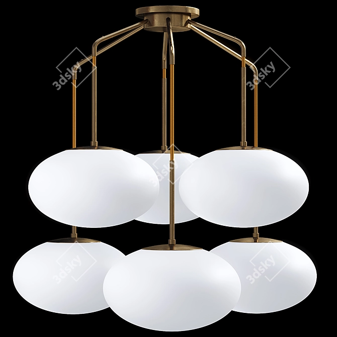  Moon Chandelier with Six Shades 3D model image 1