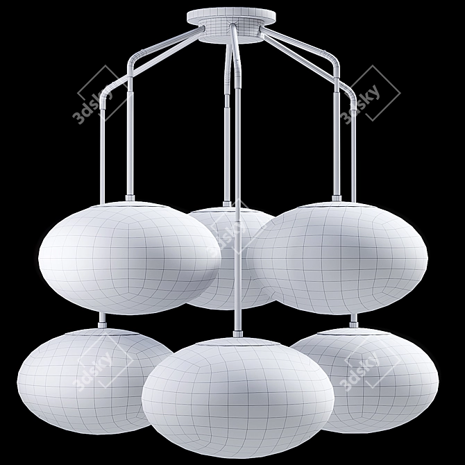  Moon Chandelier with Six Shades 3D model image 5