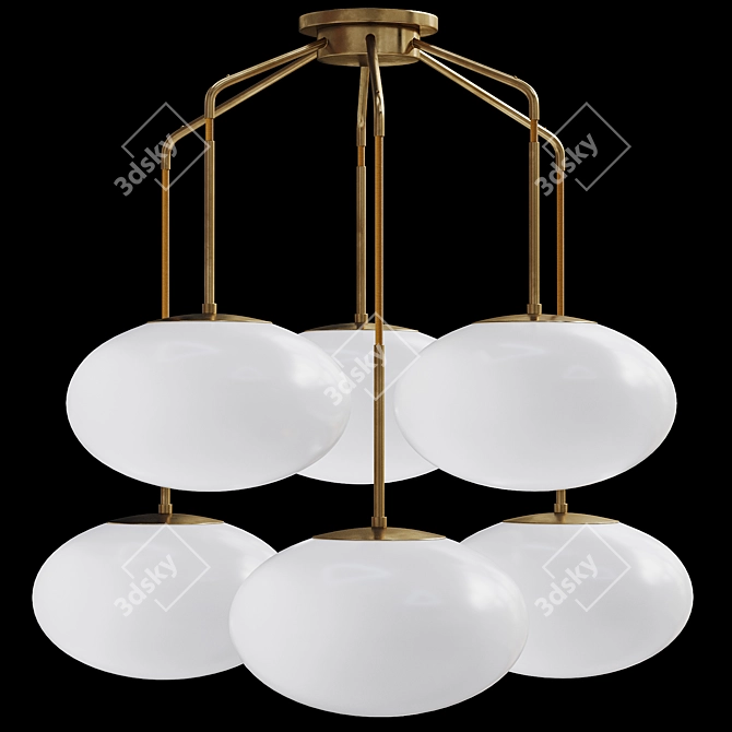  Moon Chandelier with Six Shades 3D model image 9