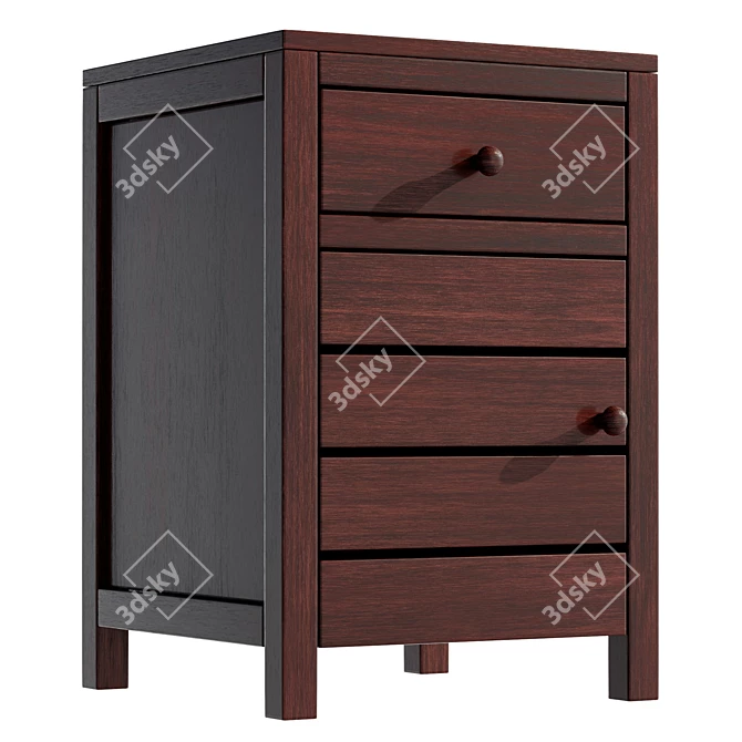 Handcrafted Teak Bedside Table, 8192x8192 Texture 3D model image 3