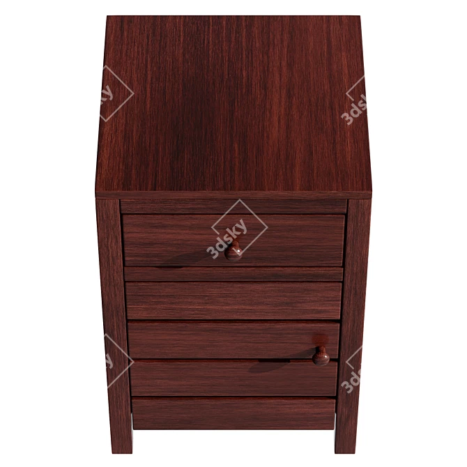 Handcrafted Teak Bedside Table, 8192x8192 Texture 3D model image 5