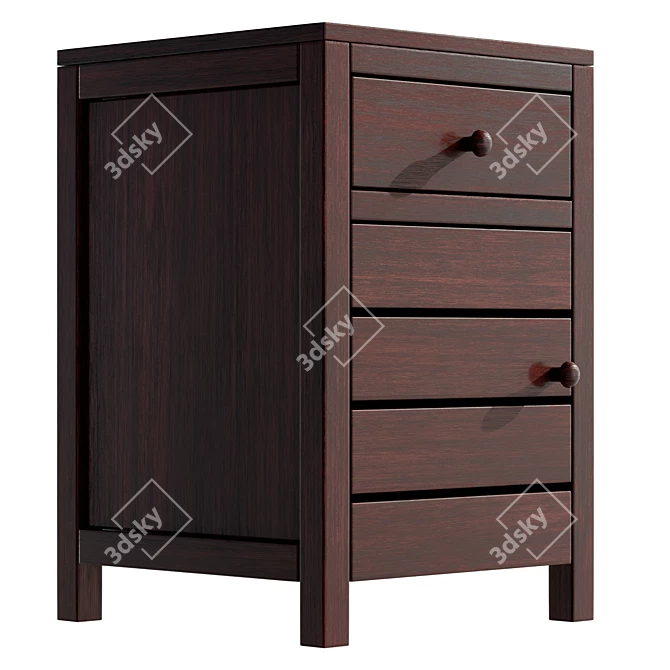 Handcrafted Teak Bedside Table, 8192x8192 Texture 3D model image 6