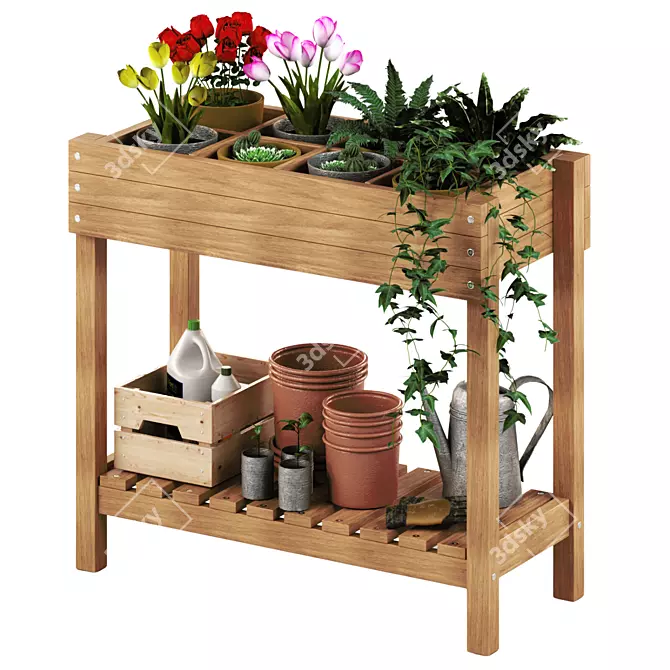 Urban Garden Plant Stand 3D model image 1