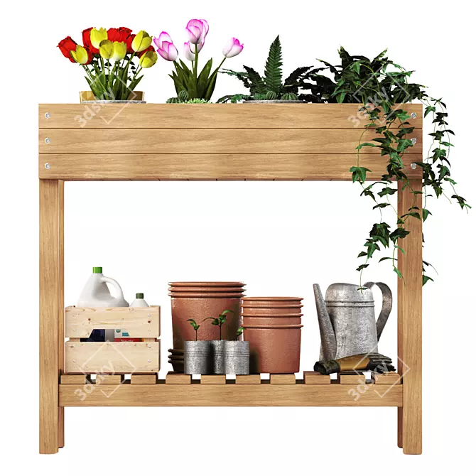 Urban Garden Plant Stand 3D model image 2