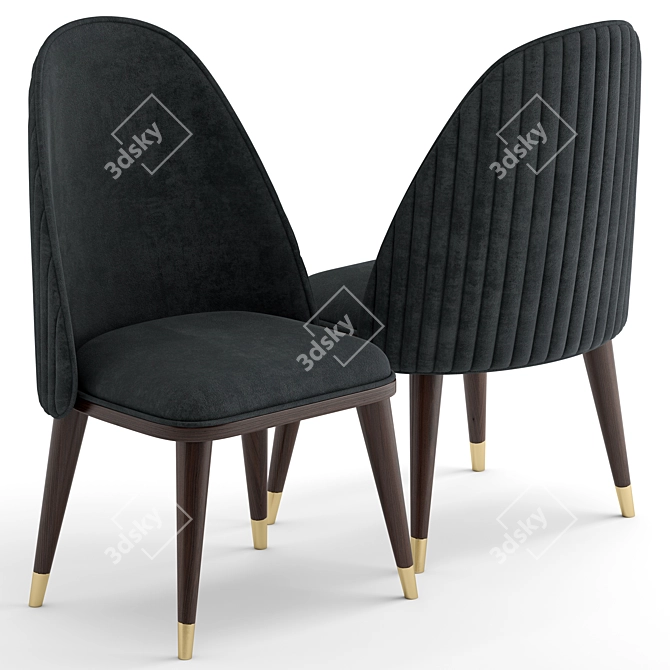 Luxe Velvet Romeo Chair Lavsit 3D model image 2