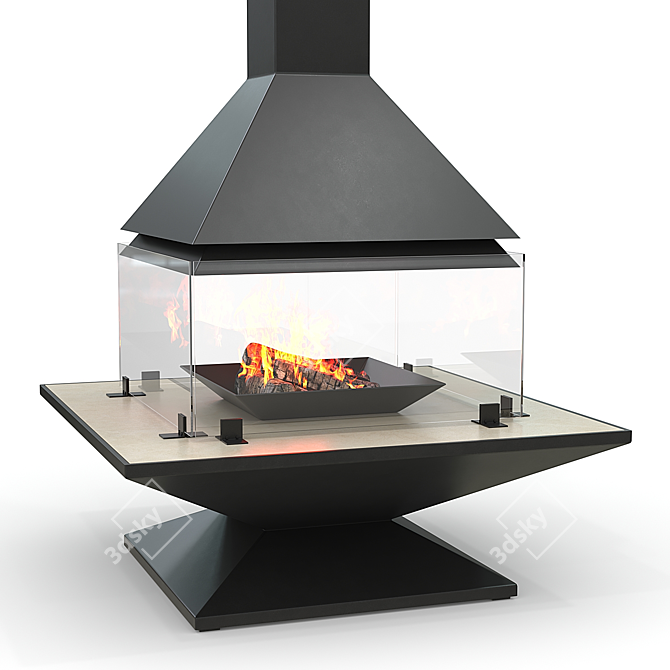  Panoramic Hanging Fireplace CANDLE 3D model image 1