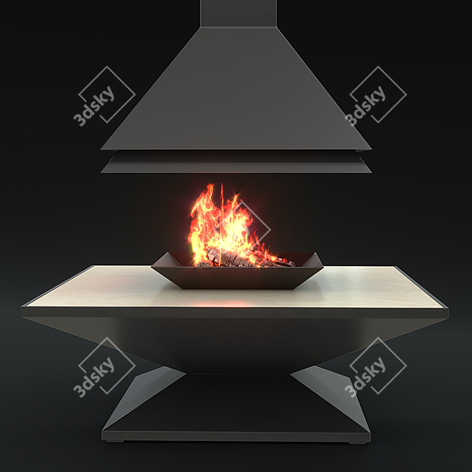  Panoramic Hanging Fireplace CANDLE 3D model image 3