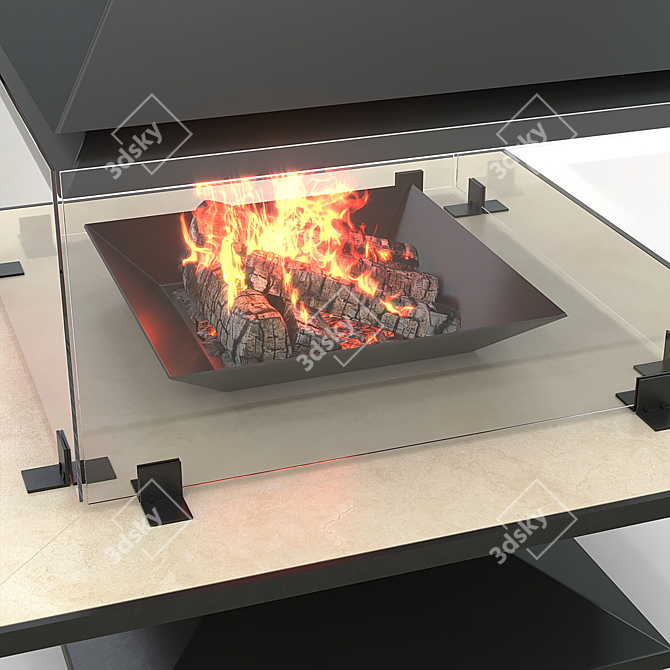  Panoramic Hanging Fireplace CANDLE 3D model image 4