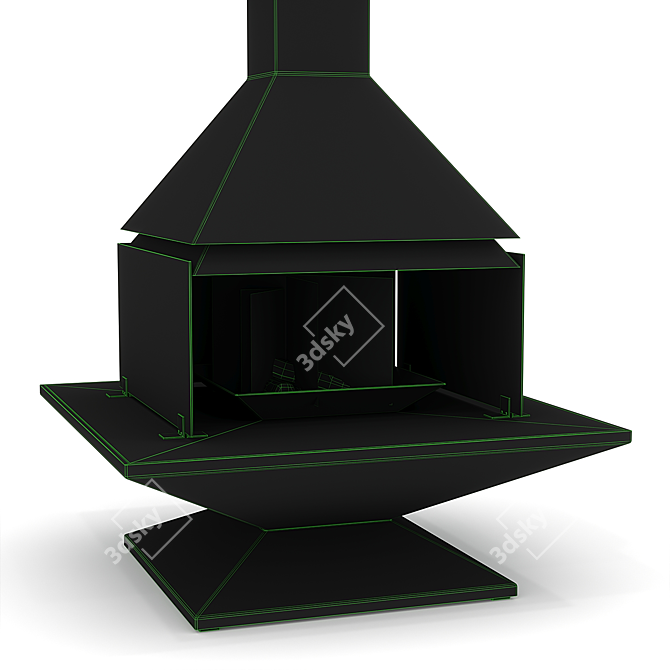  Panoramic Hanging Fireplace CANDLE 3D model image 5