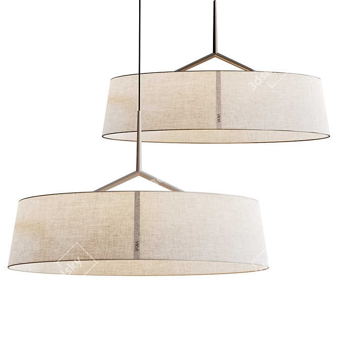 Modern Metal Fabric Pendant Light 3D model image 1