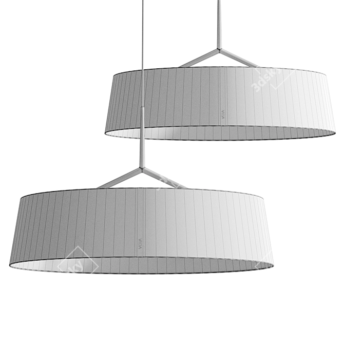 Modern Metal Fabric Pendant Light 3D model image 3