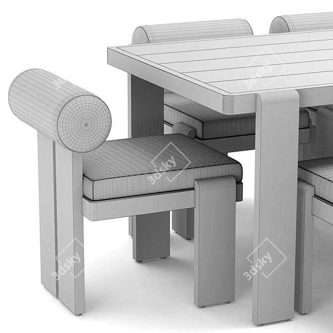 Vigo Outdoor Table Chair Set 3D model image 5