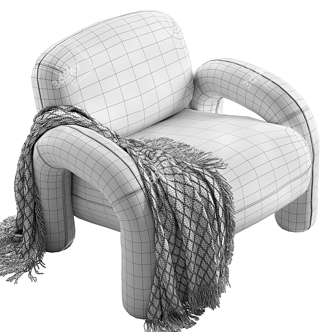 Designer Armchair Bubo: Elegant Comfort 3D model image 4