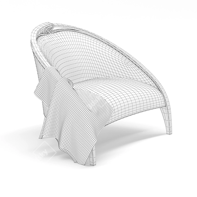 Elegant Swirling Chair Design 3D model image 6