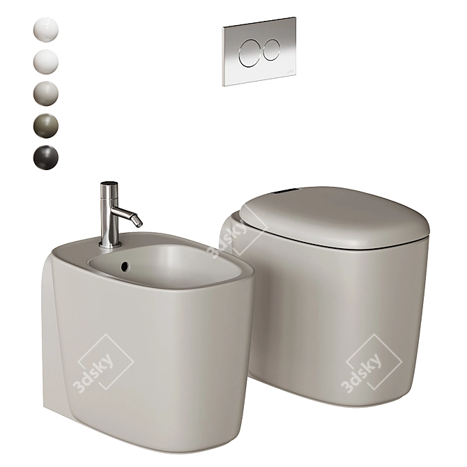 VitrA Plural WC & Bidet 3D model image 1