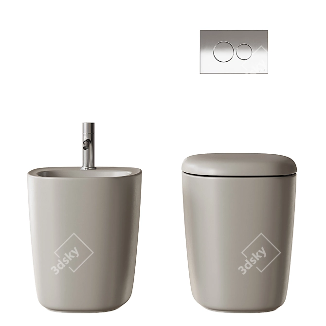 VitrA Plural WC & Bidet 3D model image 4