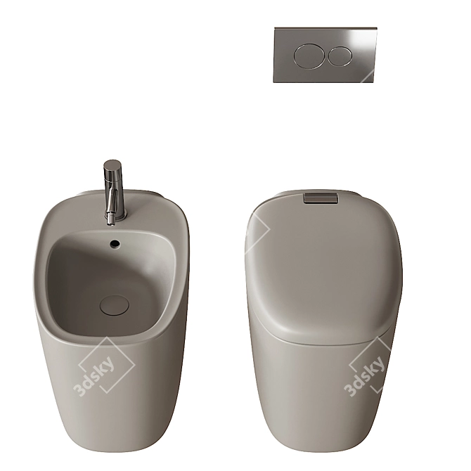 VitrA Plural WC & Bidet 3D model image 5