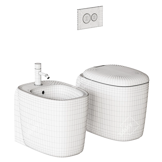 VitrA Plural WC & Bidet 3D model image 6