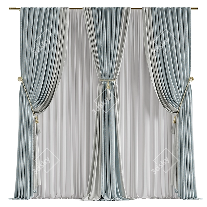 Refined Curtain #017 3D model image 1