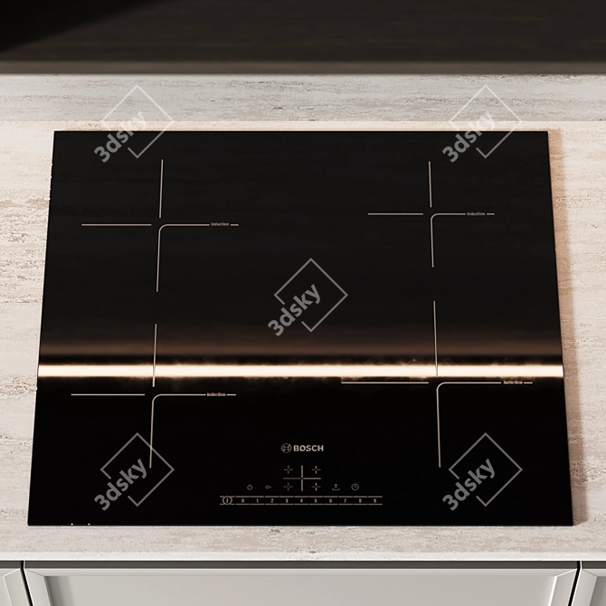 Modern Kitchen with Wood Finish 3D model image 5