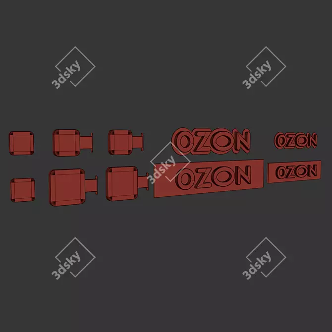 OZON Marketplace Signage Set 3D model image 4