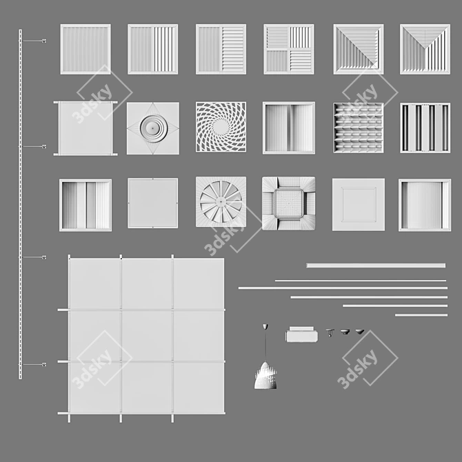 Ceiling System Bundle Accessory Kit 3D model image 7