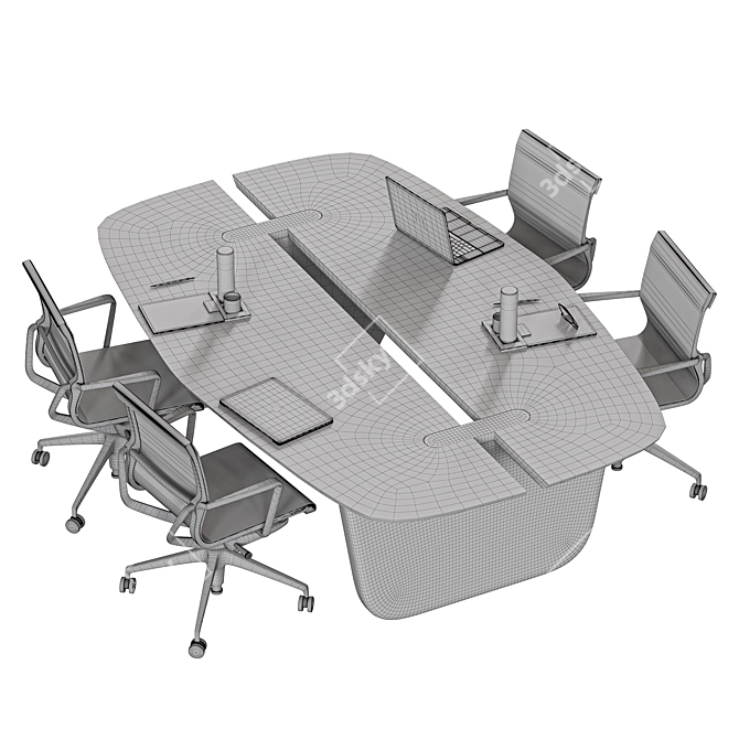 Versatile Meeting Table in Millimeters 3D model image 2