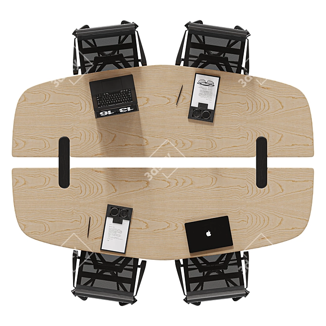 Versatile Meeting Table in Millimeters 3D model image 4