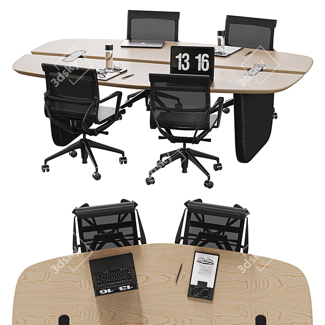 Versatile Meeting Table in Millimeters 3D model image 5