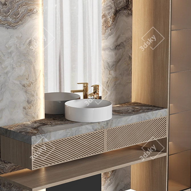 High-Quality Bathroom Furniture Set 3D model image 2