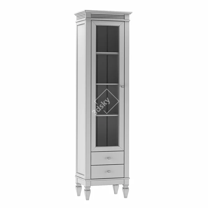 Nordic Pine Bookcase Cabinet 3D model image 2