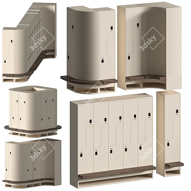 Customizable Metal Gym Locker 3D model image 3