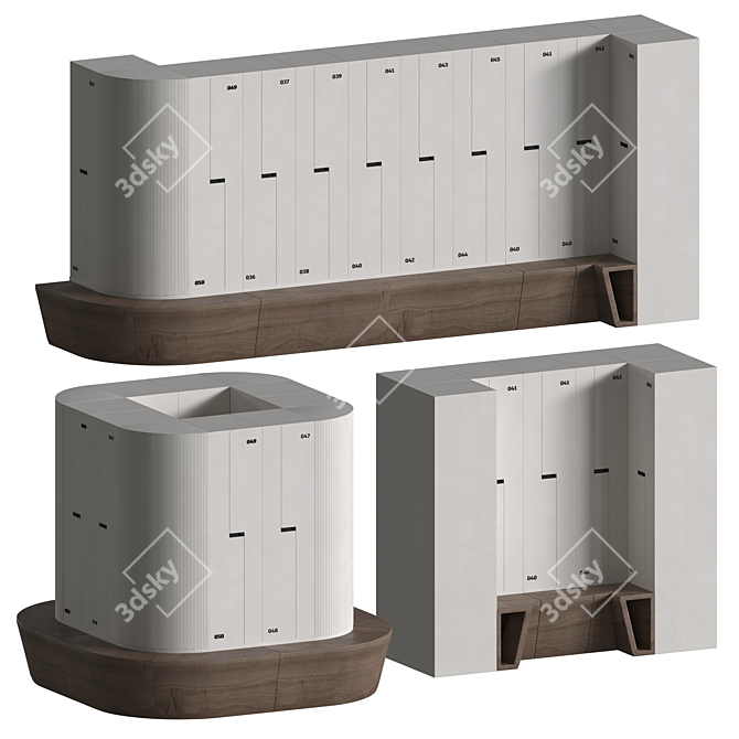 Adjustable Gym Locker: Space-saving Design 3D model image 2