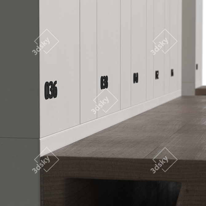 Adjustable Gym Locker: Space-saving Design 3D model image 3