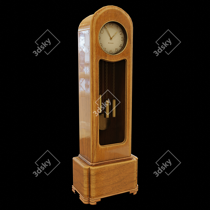 Title: Retro Table Clock PBR Texture 3D model image 1