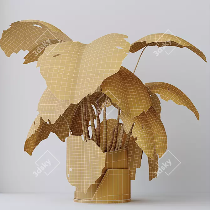 Elegant Monstera Deliciosa Large Leaf 3D model image 6