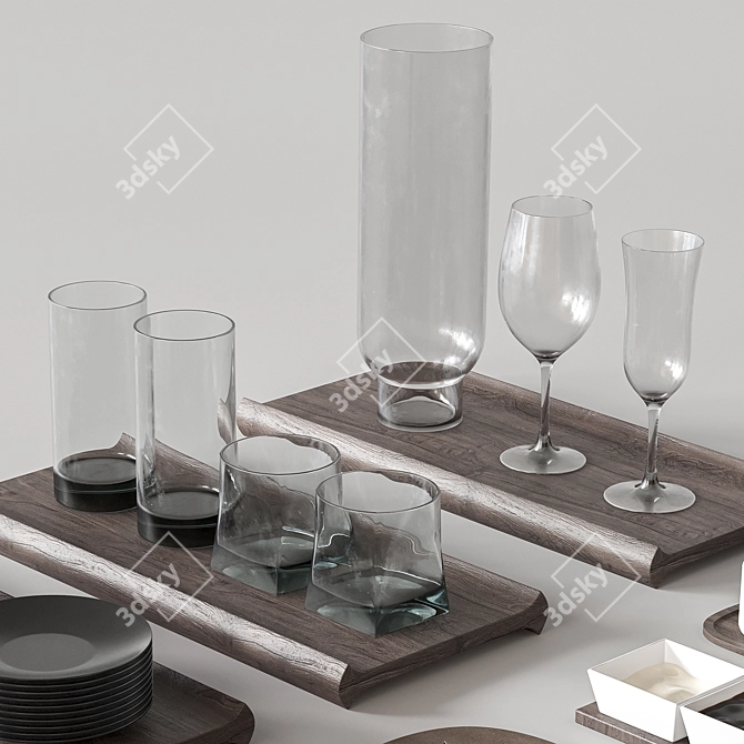 Vintage Tableware Set 08 3D model image 5