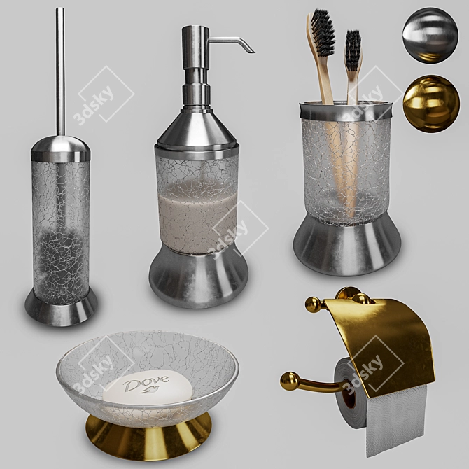 Defne Banyo Bathroom Set 3D model image 1