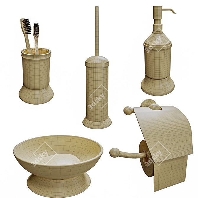 Defne Banyo Bathroom Set 3D model image 4